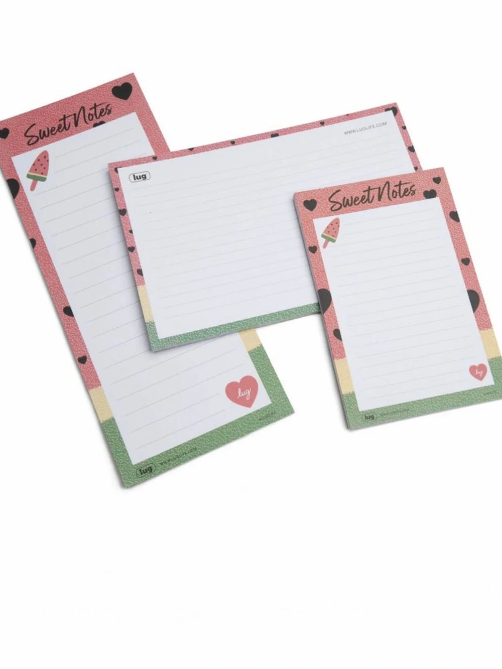 Lug Doodle Notepad 3pk - Assorted Sizes Popsicle Pink
